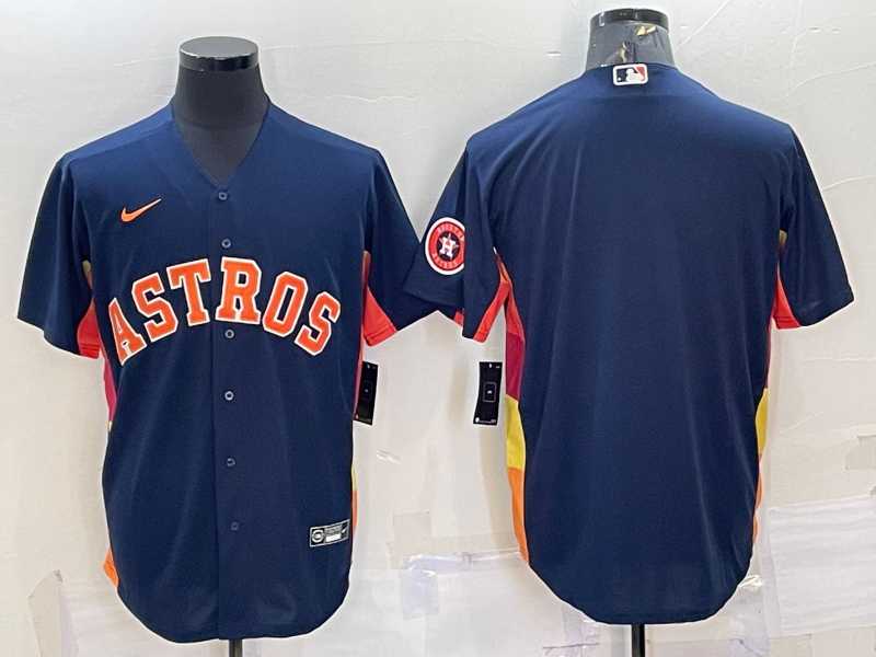 Mens Houston Astros Blank Navy Blue With Patch Stitched MLB Cool Base Nike Jersey->houston astros->MLB Jersey